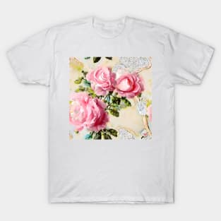 French roses and lace watercolor T-Shirt